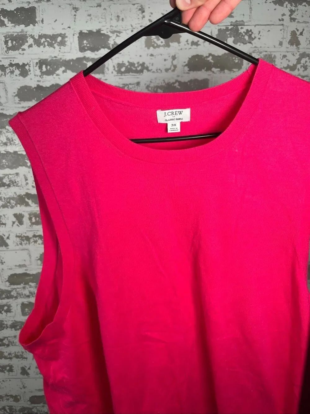 J. Crew | women classic shell bright pink tank top